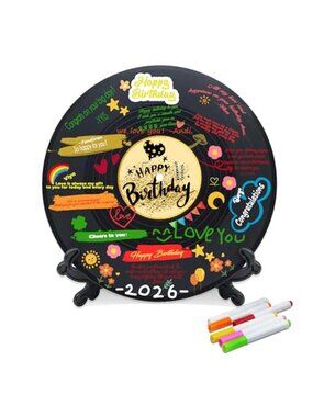 Vinyl Record Guest Book Birthday Decorations Party Sign Poster Keepsake Gift